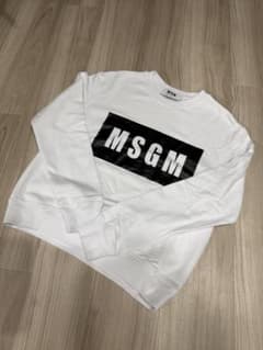 MSGM ロゴ クルーネック スウェット ホワイト Mのサムネイル
