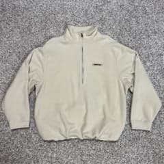 美品】ESSENTIALS ベージュ ハーフジップ フリースジャケットMサイズ