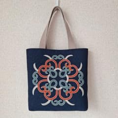ウィルタ(アイヌ)刺繍☆小さなトートバッグ③のサムネイル