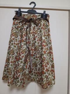 【美品】23区 総柄フレアスカート M38 茶系 秋コーデ◎のサムネイル