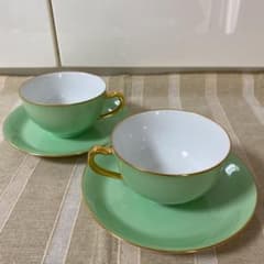 大倉陶園　色蒔き　カップ&ソーサー　2客セット　NO2のサムネイル