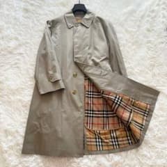 美品 バーバリー 比翼 ステンカラーコート ライナー付き ノバチェック