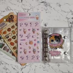 Gacha Bad Cats シール帳 &シール3種 （スヌーピーほか）セット
