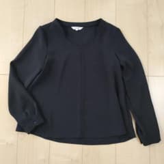 PLST プラステ　ダークネイビー　長袖ブラウス Sサイズ