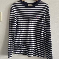 Maison Kitsuné ボーダー　長袖カットソー ニット　Lサイズ MAISON KITSUNE ボーダー長袖カットソー S - メルカリ