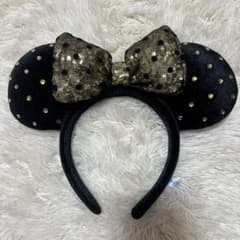 ディズニー カチューシャ ブラック ゴールド スパンコールのサムネイル