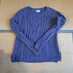 OLD NAVY ケーブルニット セーター ブルー Sサイズのサムネイル