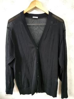 ☆GU V-neck long-sleeved sheer knit cardigan, black, size M☆