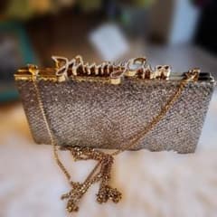 Jimmy Choo ゴールド クラッチバッグ - メルカリ