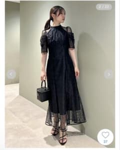 【まっきー】SNIDEL スパンコールレースドレス SWFO252045 スパンコールレースドレス(マキシ・ロングワンピース)｜ワンピース