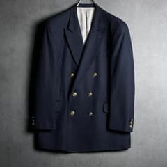 未使用級 金ボタン 紺ブレ ダブルジャケット ネイビー XL相当