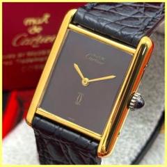 外装新品仕様 カルティエ マストタンクLM ブラウン文字盤 手巻時計 A292 Cartier - 外装新品仕上げ カルティエ マストタンクLM ブラウン