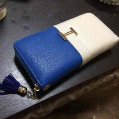 長財布 青 白のサムネイル