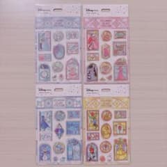 디즈니 프린세스 스테인드 글라스풍 스티커 4종 세트