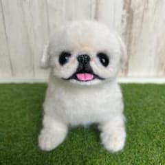 ★なーさん★羊毛フェルト【ペキニーズ】犬　オーダー　白ペキ　メモリアル 購入可能です。羊毛フェルト【ペキニーズ】白ペキ 犬 オーダー