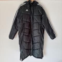 【寒い冬に大活躍！！】adidasアディダス　ベンチコート　厚手　黒　160cmのサムネイル