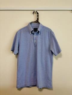 Maker’s Shirts 鎌倉　ボタンダウン　ポロシャツ ブルー M 日本製のサムネイル