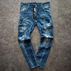 DSQUARED2 denim zip TdiyBiker damage 46 - メルカリ