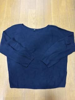 UNIQLO 長袖 リブニット ブラックのサムネイル