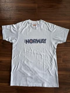 古着 NORWAYプリント Tシャツ 水色のサムネイル