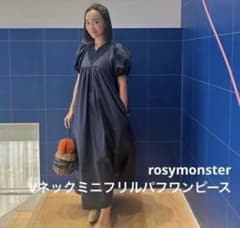 美品♡rosymonster ミニフリル ワンピース ネイビー M - メルカリ