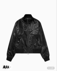 AAKAM ハイネックレザージャケット