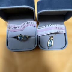 10K スイス ブルートパーズ リング＆ペンダント アクセサリー 