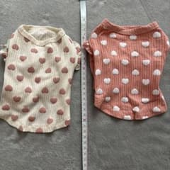 犬服 ハート模様 リブ編み Sサイズ 2点セットのサムネイル