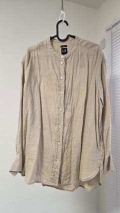 GAP バンドカラー リネンシャツ ベージュのサムネイル