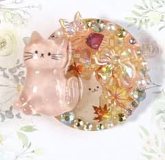 レジン ヘアゴム ハンドメイド デコ 猫 秋 紅葉 - メルカリ