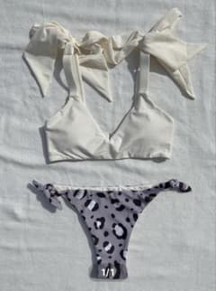 SEASIGN 水着　shoulder ribbon simple bikiniのサムネイル