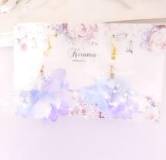 み～さまご専用☆sale!夢色あじさいとリボンのピアス＊イヤリングのサムネイル
