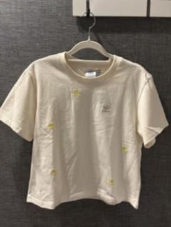 adidas 花刺繍 Tシャツ M クリームのサムネイル