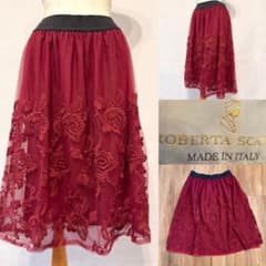 未使用ROBERTA SCARPAロベルタスカルパ　チュール　刺繍スカート42
