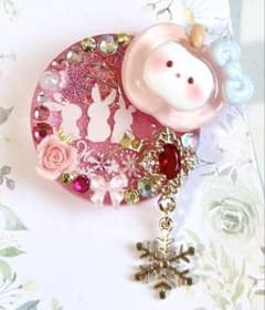 レジン ヘアゴム ハンドメイド デコ うさぎ クリスマス チャーム付き