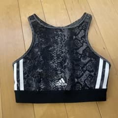 adidas スポーツブラ ブラック グレー 総柄 XSのサムネイル