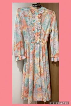 ワンピース　韓国　水彩　花柄　ドレスのサムネイル