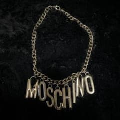 vintage MOSCHINO ロゴ ネックレス シルバー - メルカリ
