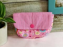 ハンドメイド ポーチ ギンガムチェック カラフルサークルのサムネイル