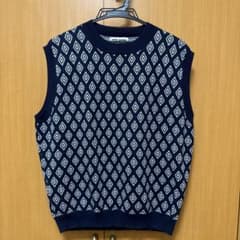 クリーニング済】ttt_msw ダイヤ柄 ニットベストM 23SS - メルカリ