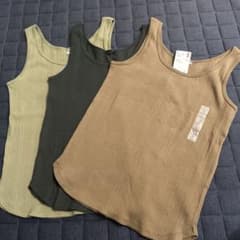 UNIQLO ランダムリブタンクトップ S 綿96% 3セットのサムネイル