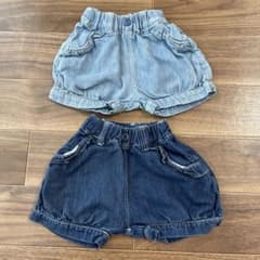 ショートパンツ　80  デニム　2枚セット　双子のサムネイル