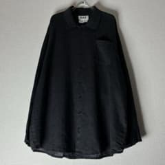 FLAX ブラック リネン 長袖シャツ M 黒 - メルカリ