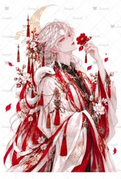 白蛇と紅花の公子｜中華幻想 男性人物ステッカー3枚のサムネイル