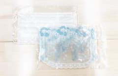 送料込み！可愛くて大人気♡ホワイトレースのブルーマスクカバー♡のサムネイル