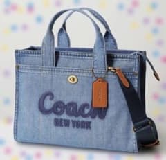 ニ*ー様 COACHコーチ大容量34デニムブルーカーゴトートバッグ COACH34大容量コーチデニムブルーカーゴトートバッグ - メルカリ