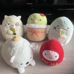 스미코구라시 설날 봉제인형 펭귄 도마뱀 고양이 북극곰 타피오카