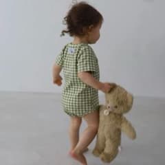 POIMERI GREEN HOUNDSTOOTH ROMPERS 70 - メルカリ