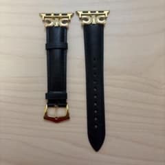Apple Watch用 レザーバンド ブラック ゴールドのサムネイル