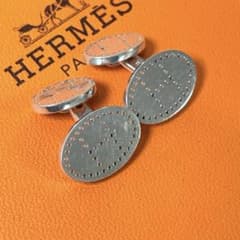 エルメス　HERMES エブリン　カフス　ネクタイピン シルバー925 スーツ エルメス HERMES エブリン カフス ネクタイピン シルバー925 スーツ
